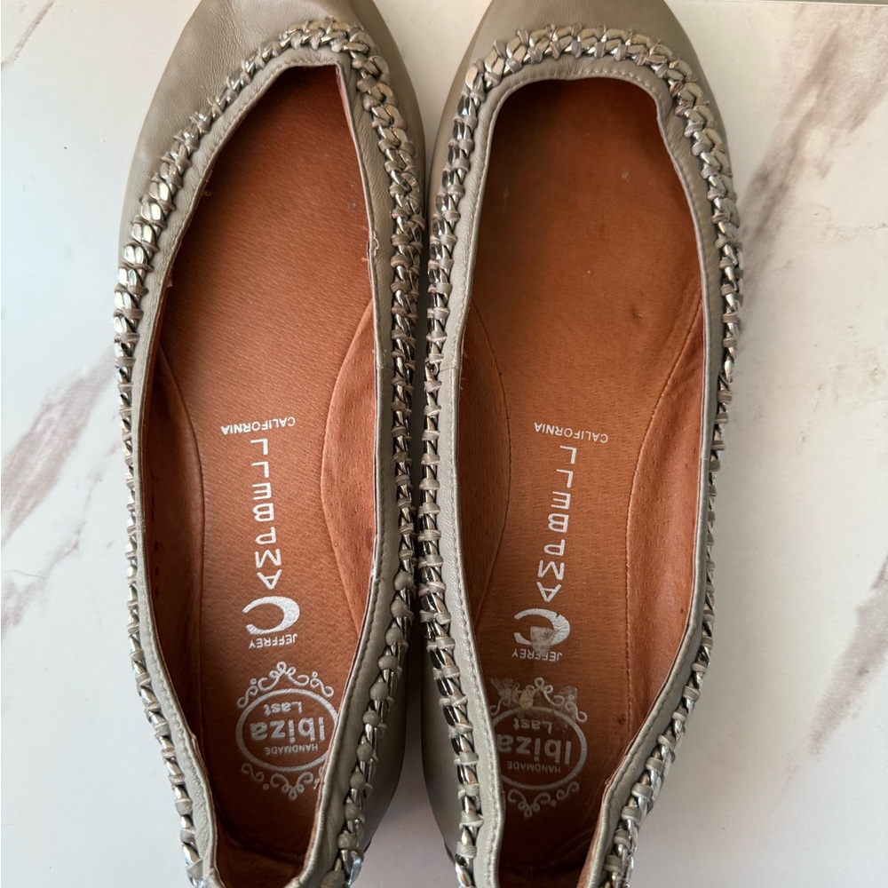 Jeffrey Campbell Ibiza Flats, Green-Beige, Size 10, GUC - Picture 7 of 14
